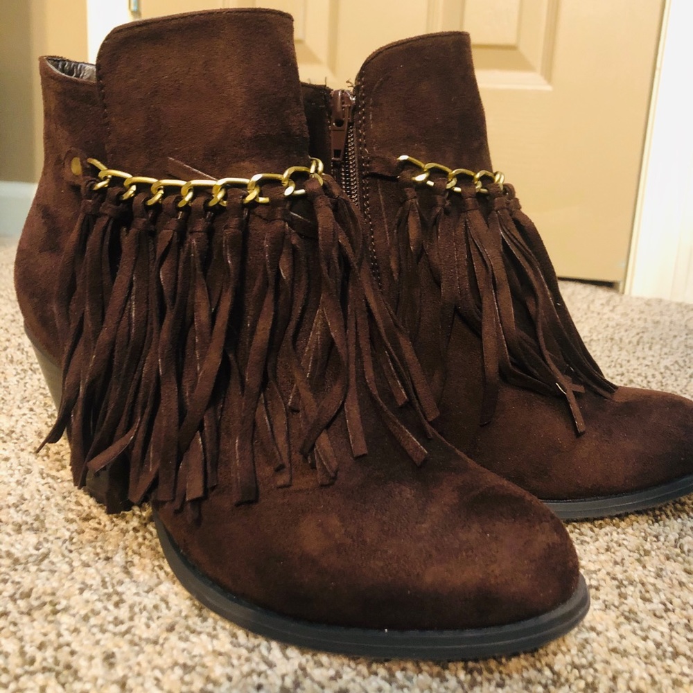Pierre Dumas Fringe Booties